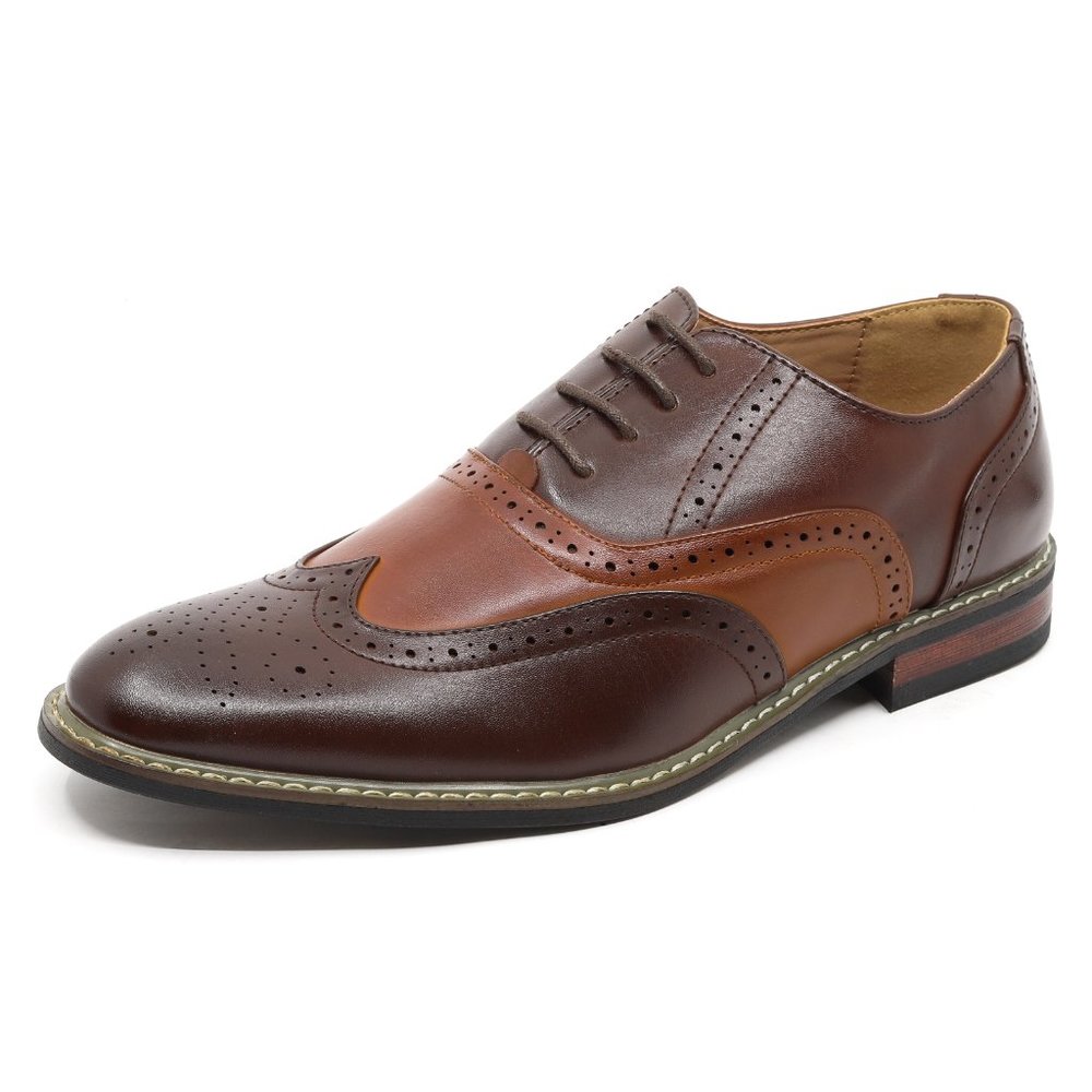 Brown Tan spectator 1920's Men's Lace Up Oxford Shoe